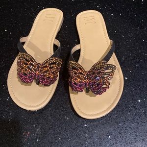 INC butterfly sandals/flip flops with sequins
